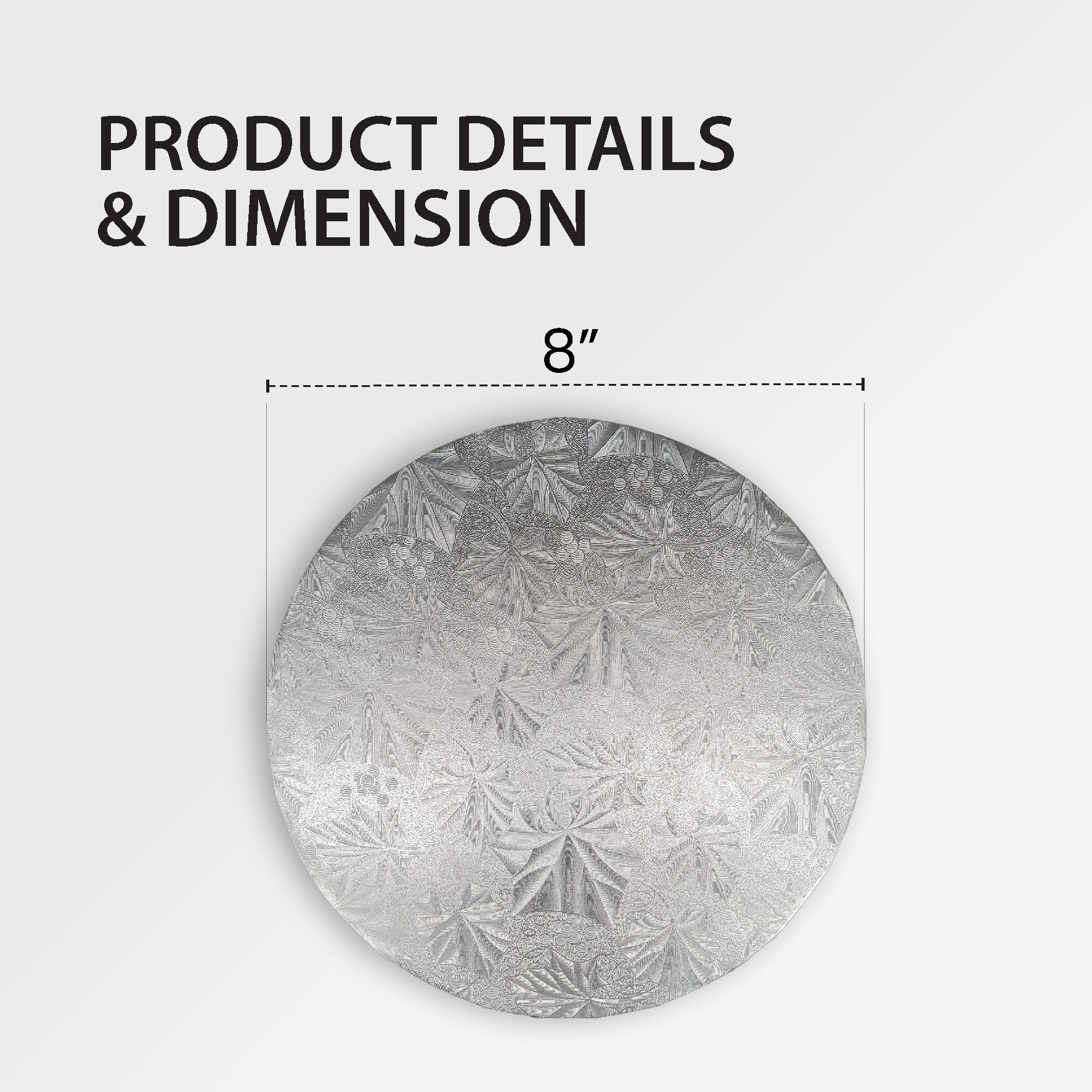 Enjay - Cake Board - Round - Silver - 8x1/4 - Image 2