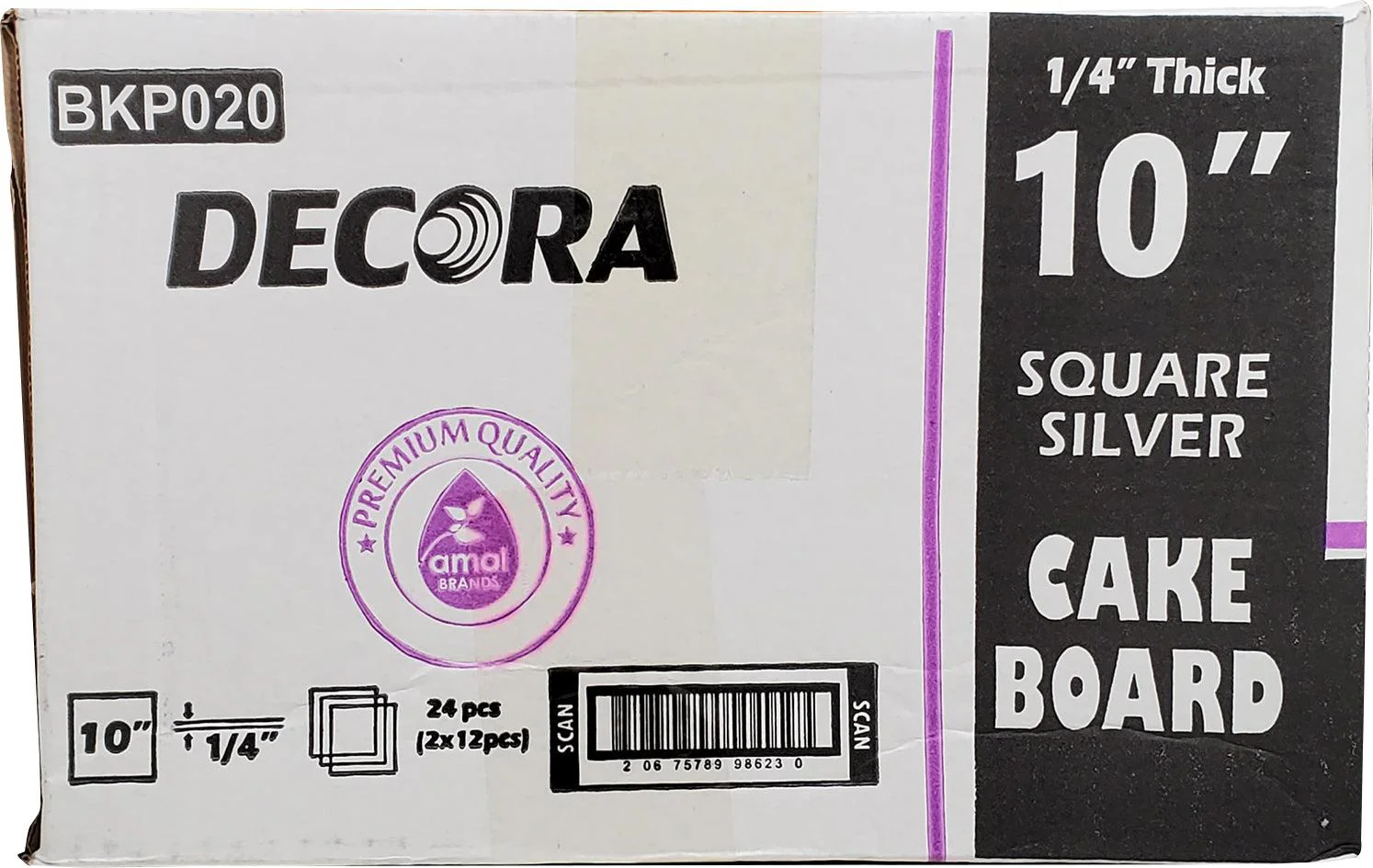 Decora - Cake Board - Square - 10x10x1/4 - Image 2