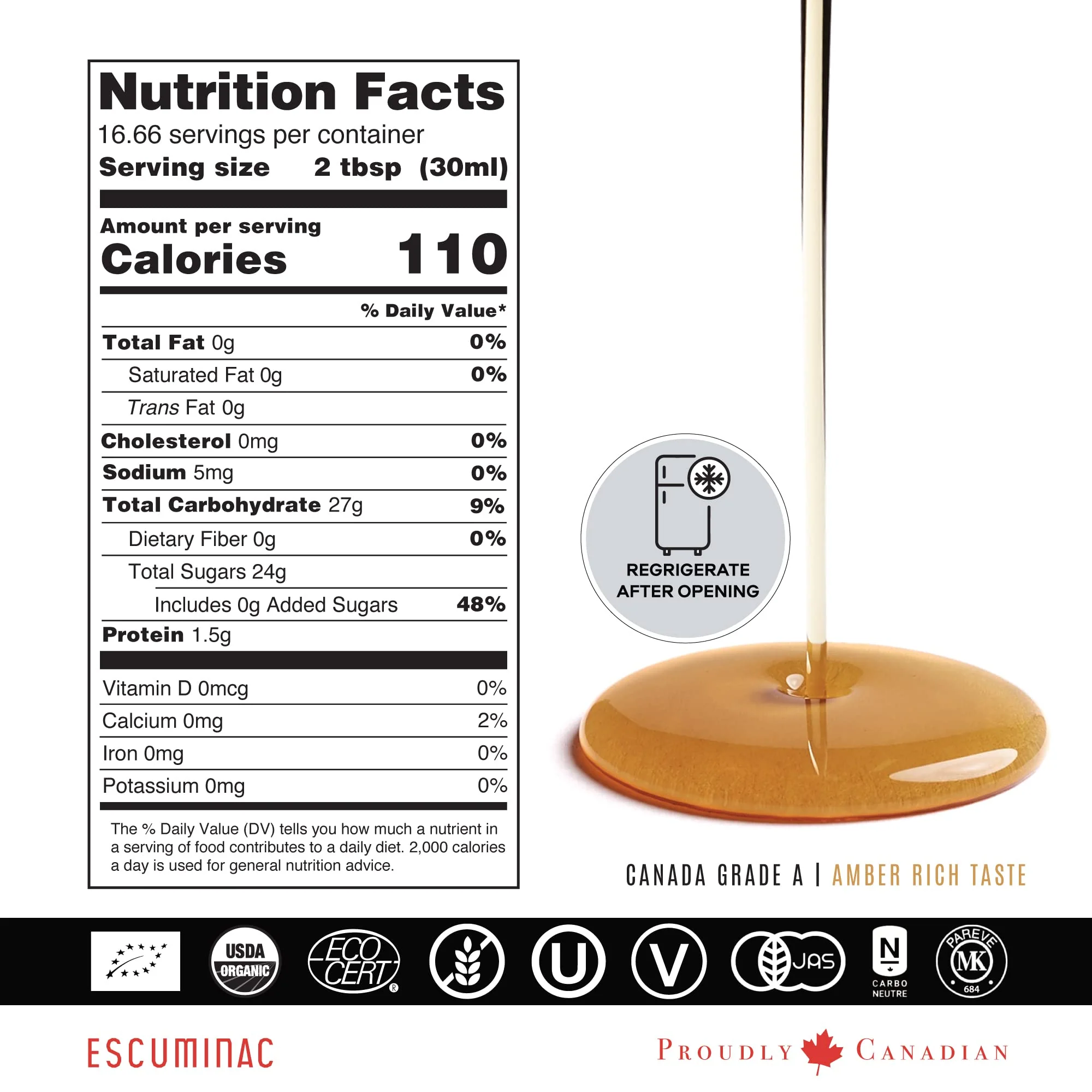 Escuminac – Maple Syrup – Extra Rare – 500 ml - Canadian Distribution - Ships Free Within Canada on Orders Above CAD $199 - Image 9