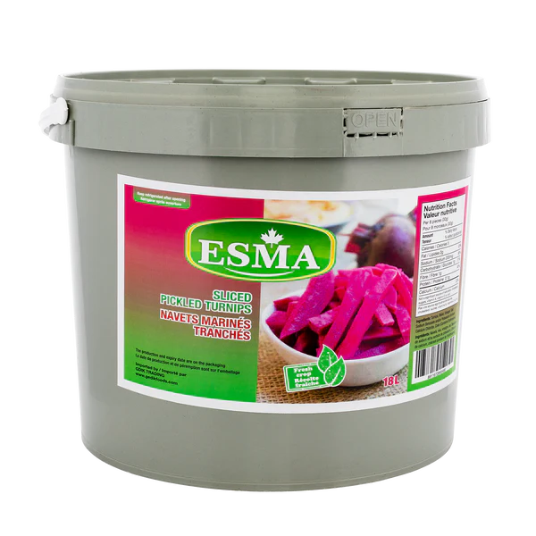 Esma Sliced Pickled Turnips - 4 x 18 L - Grocery and Food Items - Canadian Distribution - Ships Free Within Canada on Orders Above CAD $199