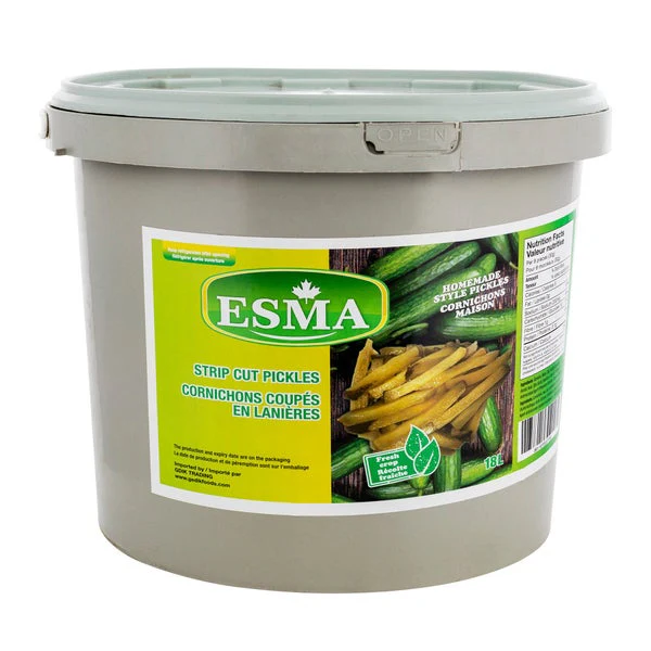 Esma Strip Cut Pickles - 4 x 18 L - Grocery and Food Items - Canadian Distribution - Ships Free Within Canada on Orders Above CAD $199