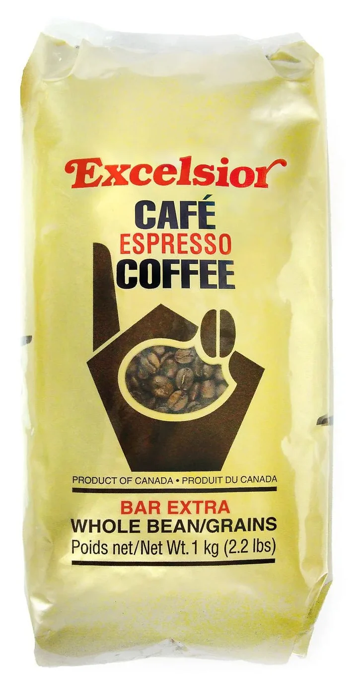 Excelsior Espresso Whole Bean Coffee - Case of 12 x 1kg Bags - Canadian Distribution - Ships Free Within Canada on Orders Above CAD $199