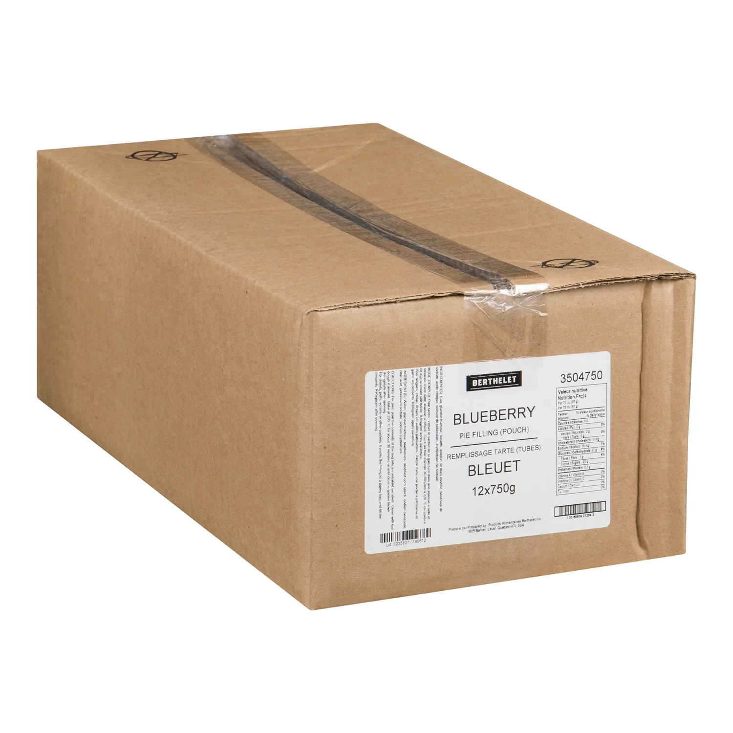 Filling Pie Blueberry Pouch - 12 x 750 g - Berthelet - Baking Mixes and Ingredients - Canadian Distribution - Ships Free Within Canada on Orders Above CAD $199 - Image 2