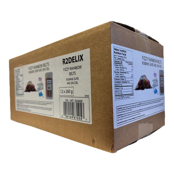 Fizzy Rainbow Belts - 48 x 260 g - R2-Delix - Canadian Distribution - Ships Free Within Canada on Orders Above CAD $199 - Image 2