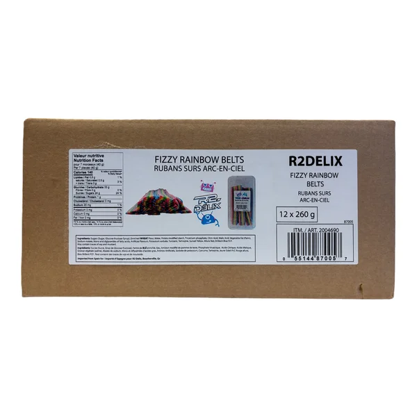 Fizzy Rainbow Belts - 48 x 260 g - R2-Delix - Canadian Distribution - Ships Free Within Canada on Orders Above CAD $199 - Image 3