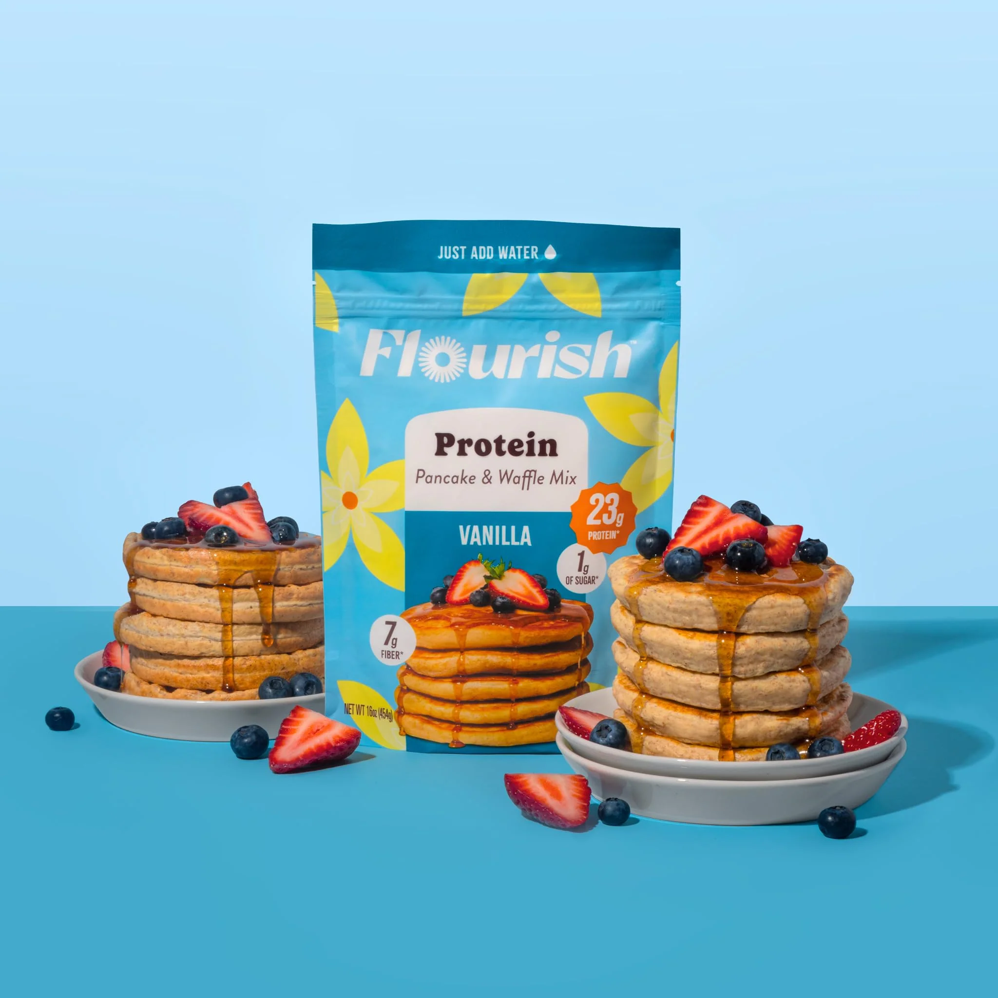 Flourish – Protein Pancake and Waffle Mix – Vanilla – 2 × 430g – High fibre just add water - Canadian Distribution - Ships Free Within Canada on Orders Above CAD $199 - Image 4