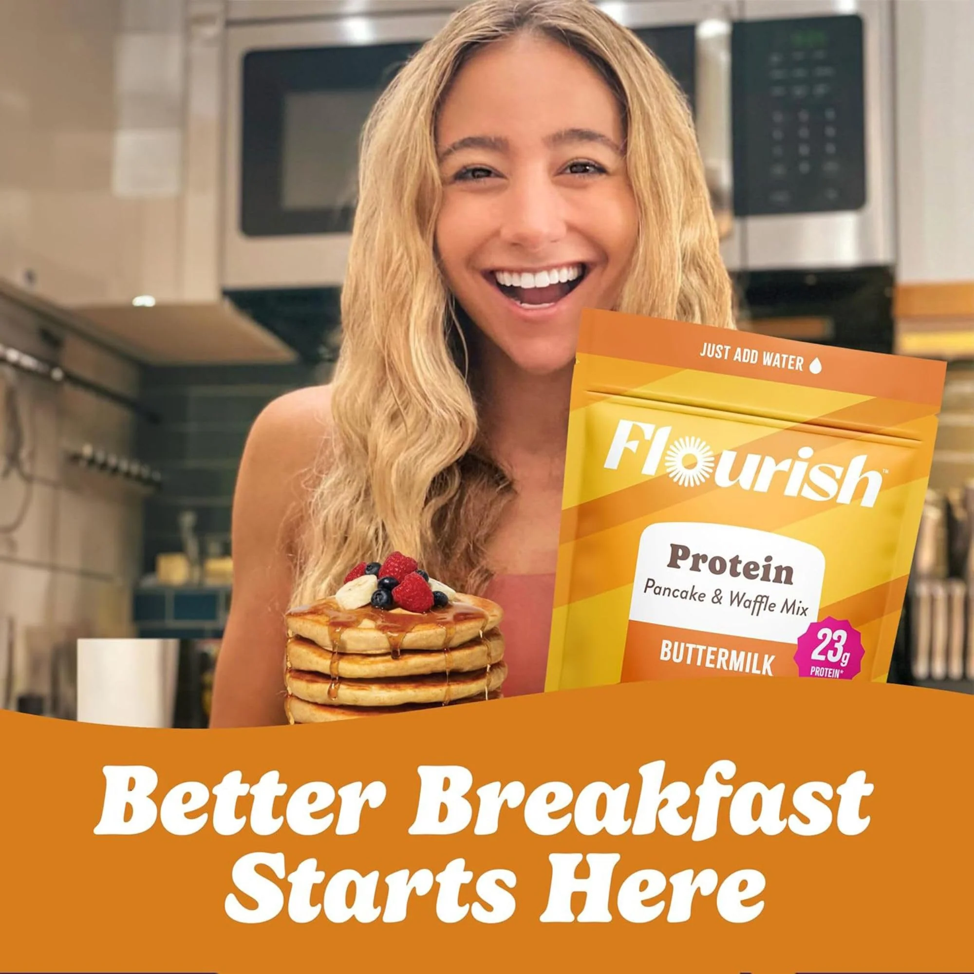 Flourish – Protein Pancake & Waffle Mix – Buttermilk – 430g x 2 - Canadian Distribution - Ships Free Within Canada on Orders Above CAD $199 - Image 4