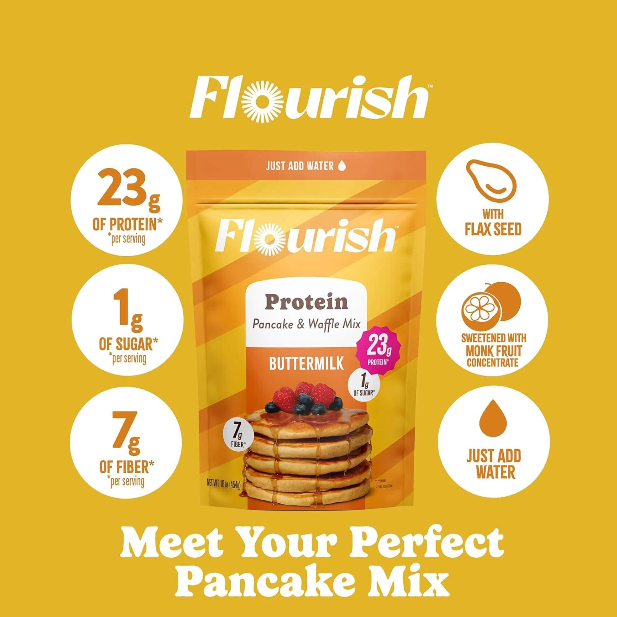 Flourish – Protein Pancake & Waffle Mix – Buttermilk – 430g x 2 - Canadian Distribution - Ships Free Within Canada on Orders Above CAD $199 - Image 5