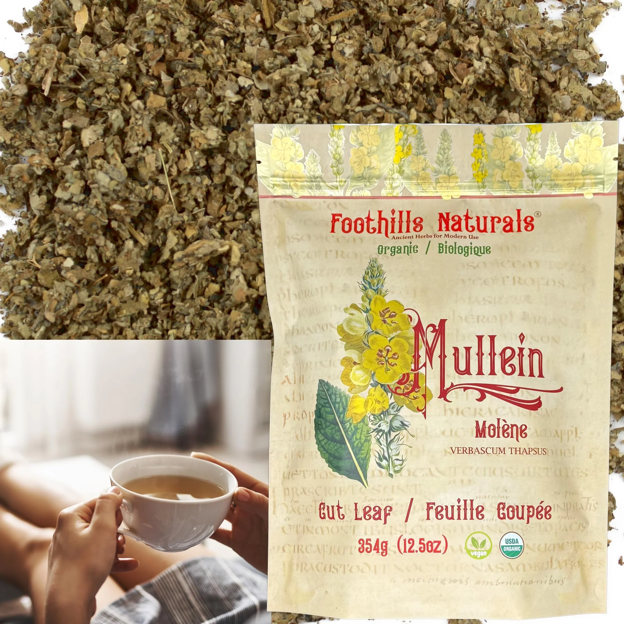 Foothills Naturals – Mullein Leaf Tea – Loose Leaf – 354g – Organic non irradiated - Canadian Distribution - Ships Free Within Canada on Orders Above CAD $199 - Image 5