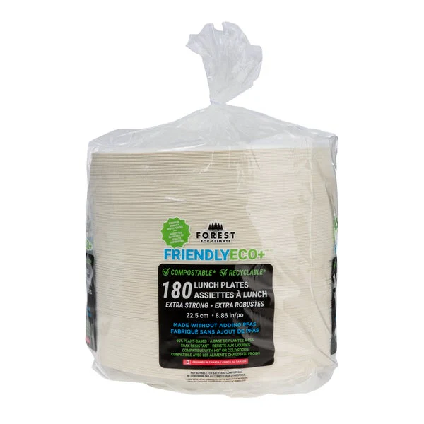 Forest for Climate Lunch Plates  - Disposables, Restaurant Packaging and Take-Out Supplies - Canadian Distribution - Ships Free Within Canada on Orders Above CAD $199