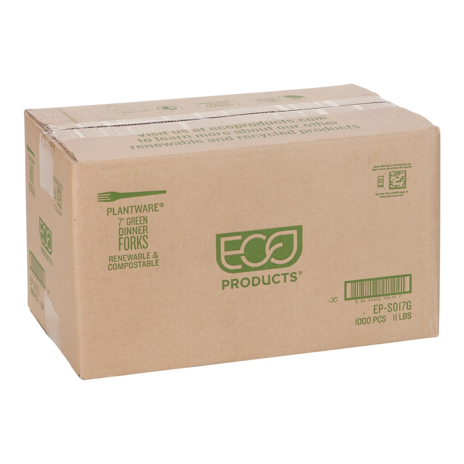 Fork Biodegradable Plantware 7 Green - 1000 count - Eco Products - Packaging and Accessories - Restaurant Supplies and Equipment - Canadian Distribution - Image 2