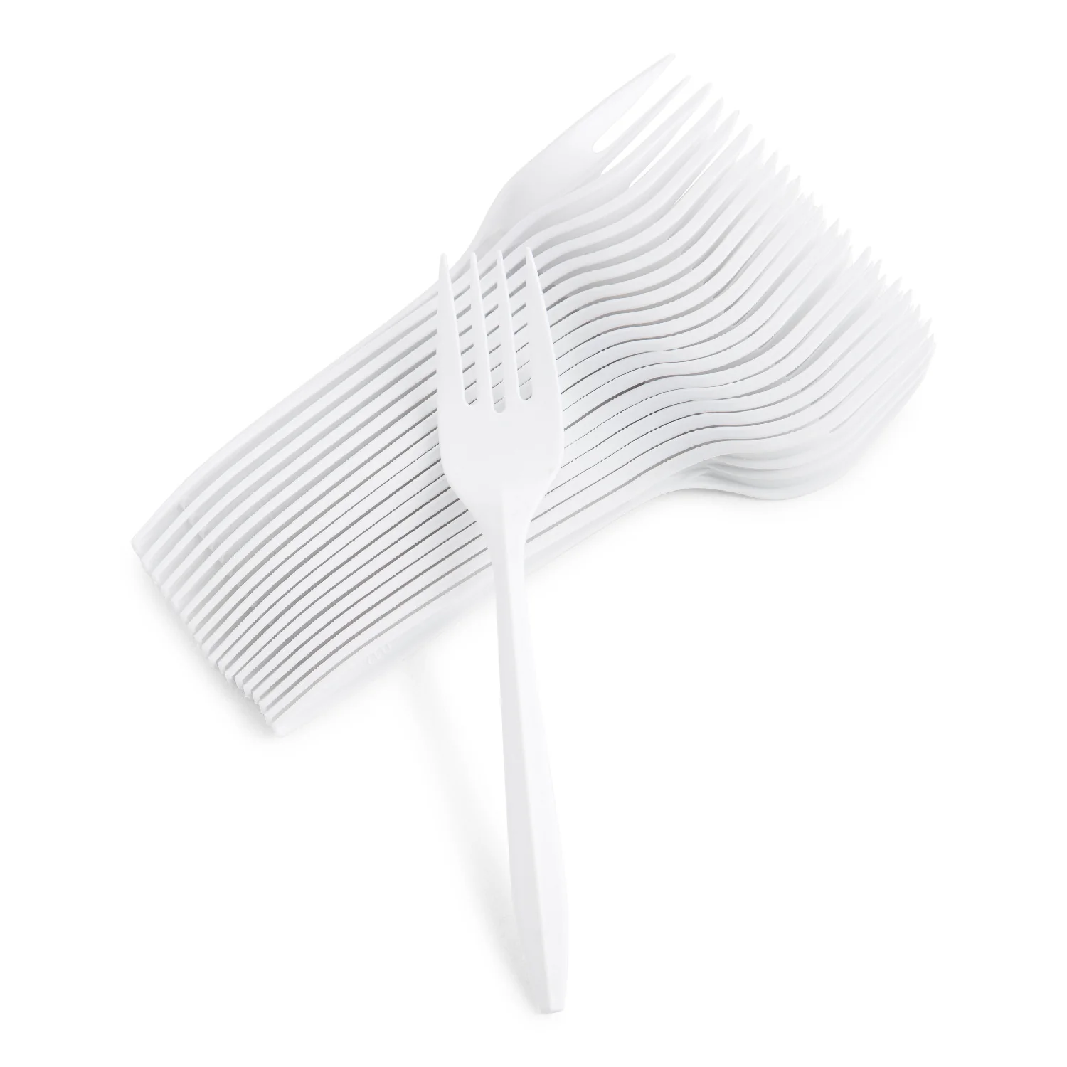 Fork Plastic Polypropylene White Medium Weight - 1000 count - Prairie Packagi - Packaging and Accessories - Restaurant Supplies and Equipment - Canadian Distribution - Image 2
