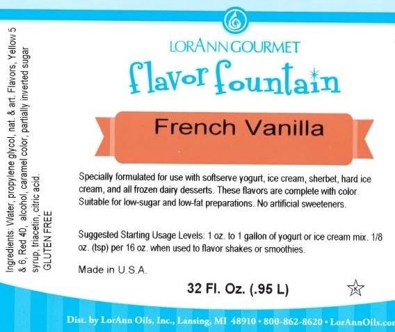 French Vanilla Flavor Fountain - 4 oz. - 32 oz. - Ice Cream and Beverage Flavors - LorAnn Oils - Canadian Distribution - Ships Free Within Canada on Orders Above CAD $199 - Image 3