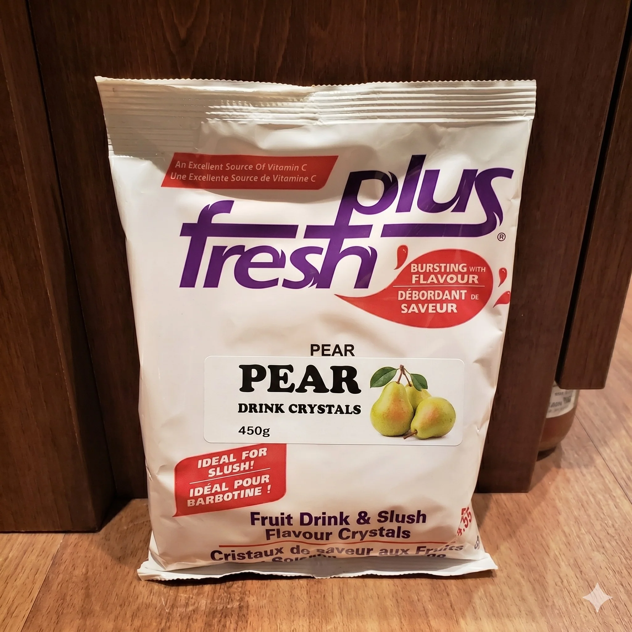 Fresh Plus Pear Drink Crystals - Drink and Slush Mix - Lynch - Case ( 12 x 450 grams) - Ships Free Within Canada on Orders Above CAD $199