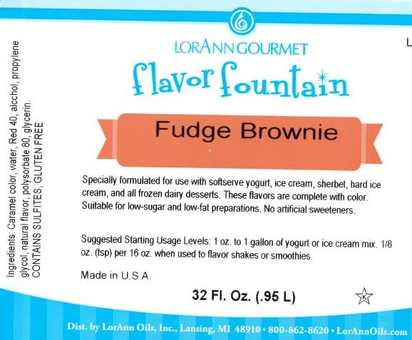Fudge Brownie Chocolate Flavor Fountain - 4 oz. - 32 oz. - Ice Cream and Beverage Flavors - LorAnn Oils - Canadian Distribution - Ships Free Within Canada on Orders Above CAD $199 - Image 4