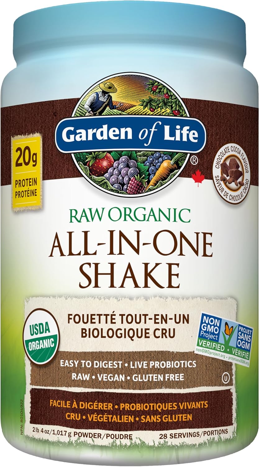 Garden of Life – Raw All-in-One Nutritional Shake – Chocolate – 1017 g, 28 Servings – Ships Free Within Canada on Orders Above CAD $199