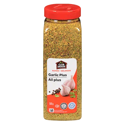 Garlic Plus Seasoning - Spices and Seasonings - Clubhouse - 580gr. Jar - Case 12 x 580gr. Jars - Canadian Distributor and Supplier - Ships Free Within Canada on Orders Above CAD $199