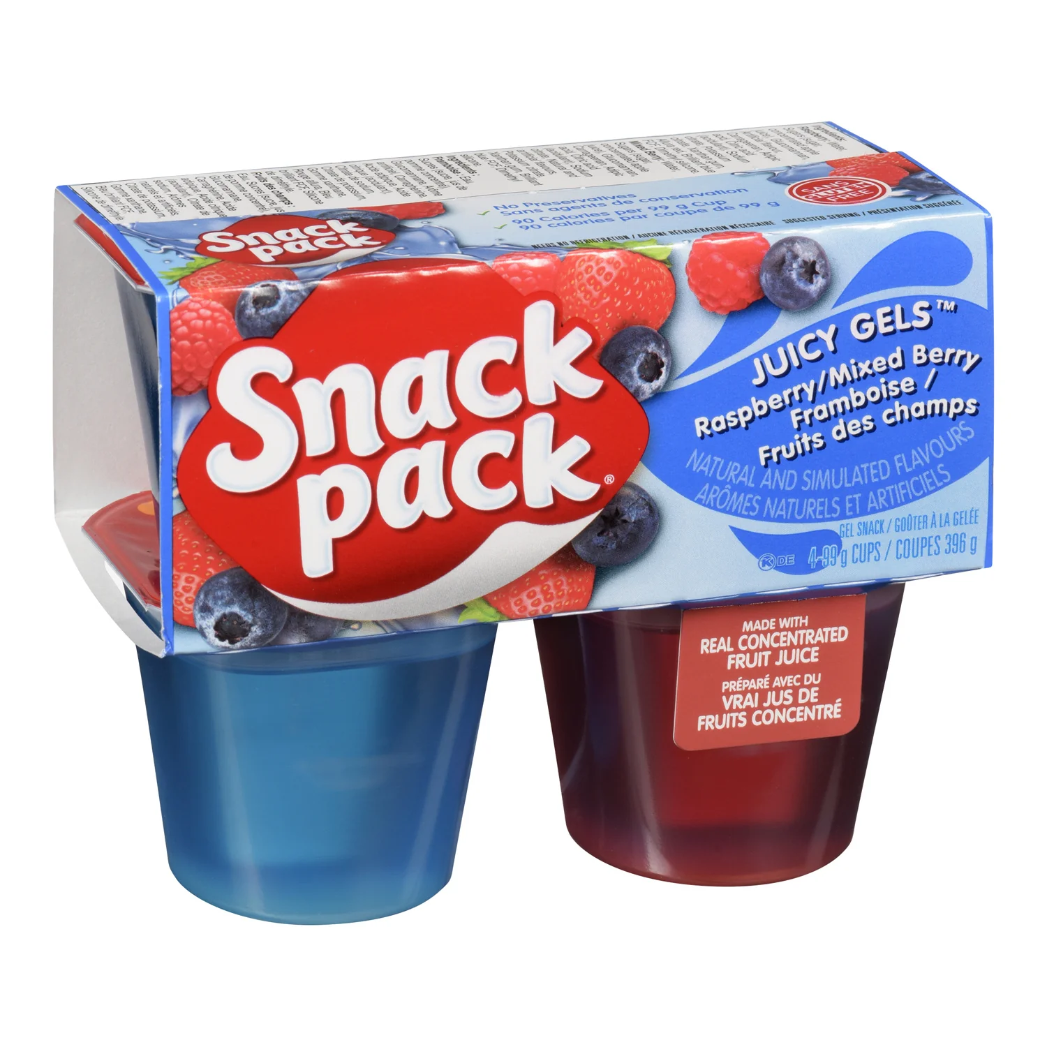 Gelatin Raspberry Miniberry Juicy Gel - 48 x 99 g - Hunt Wesson - Baking Mixes and Ingredients - Canadian Distribution - Ships Free Within Canada on Orders Above CAD $199