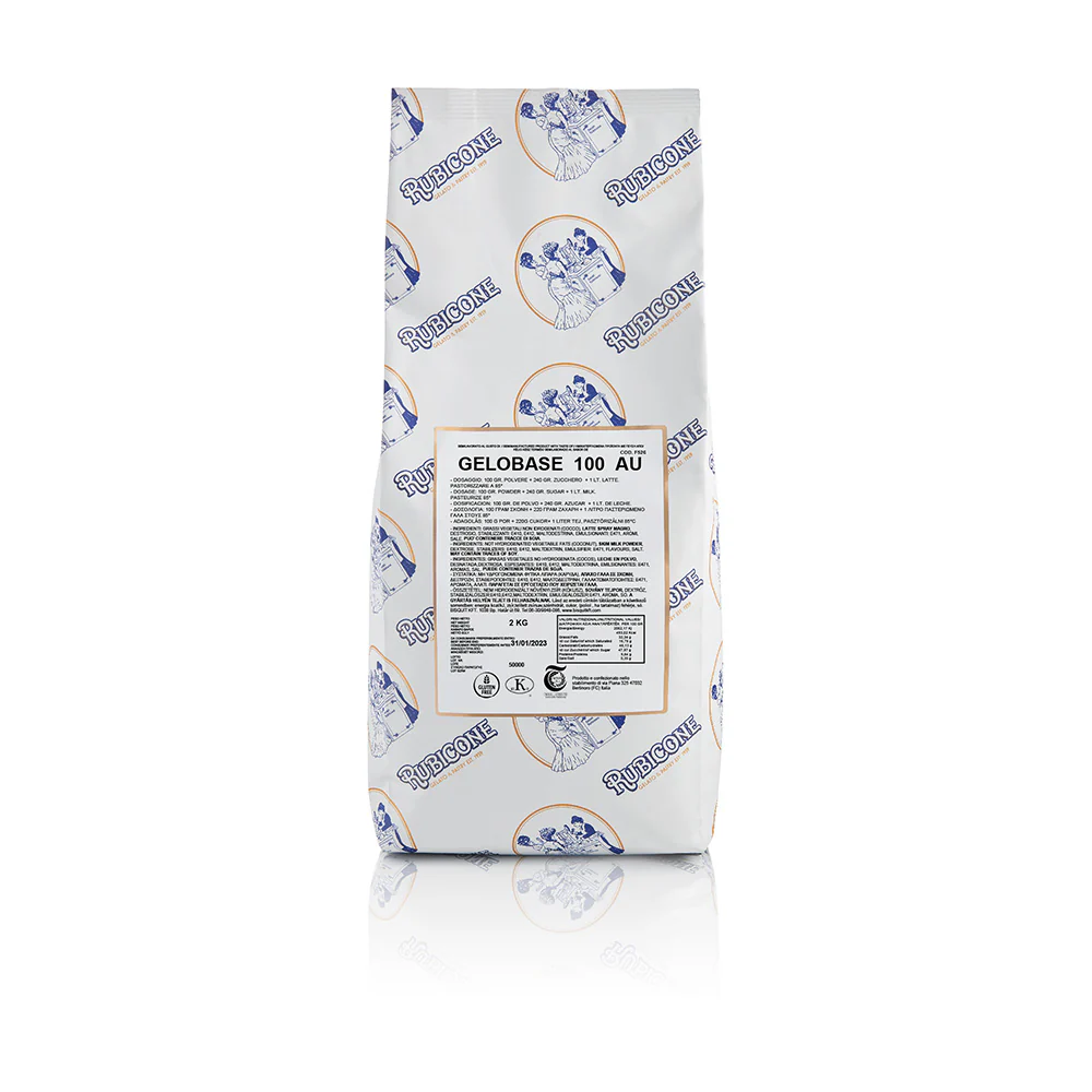 "PRE-ORDER" Gelobase 100 AU - Gelato Bases - Milk Bases - Hot Process - Case of 8 x 2 KG bags - Rubicone Canada - Ships Free Within Canada on Orders Above CAD $199