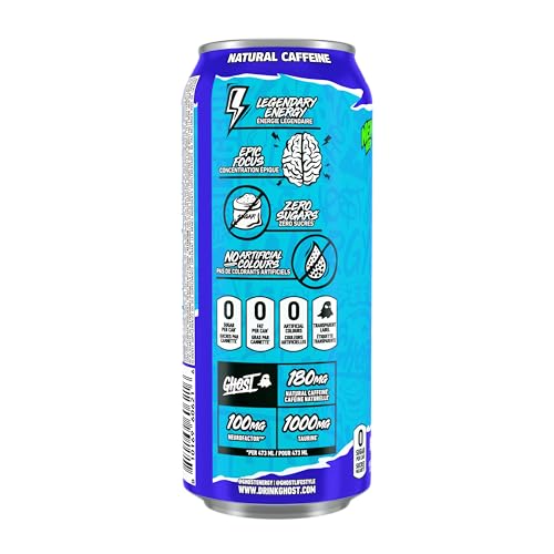GHOST Blue Raspberry Energy Drink - 12 Pack Cans - Canadian Distribution - Ships Free Within Canada on Orders Above CAD $199 - Image 2