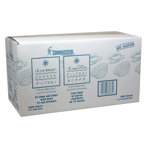GK Connaisseur Commercial 12-cup Basket Coffee Filters - Pack of 1,000 - Disposables, Restaurant Packaging and Take-Out Supplies - Canadian Distribution - Ships Free Within Canada on Orders Above CAD $199