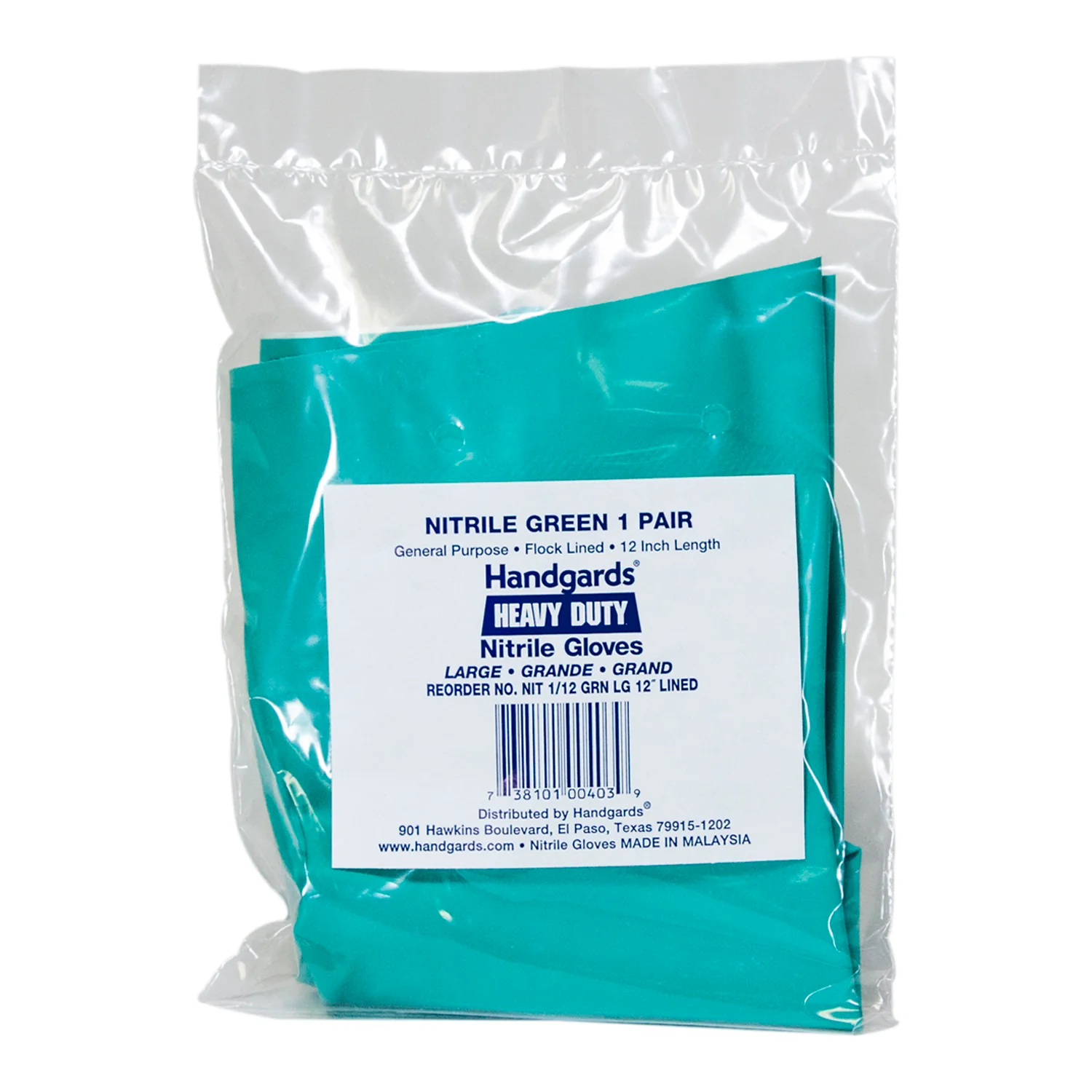Glove Nitrile Pot & Sink Green Large - 12 pair - Handgard - Packaging and Accessories - Restaurant Supplies and Equipment - Canadian Distribution - Image 2