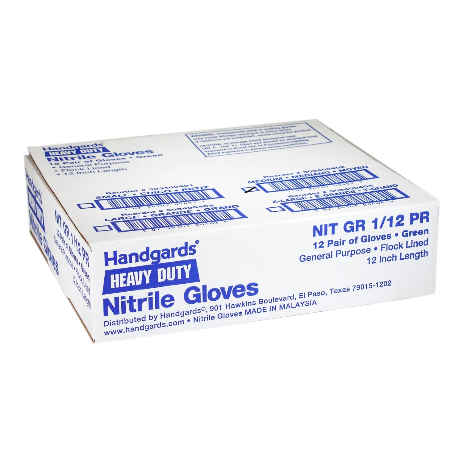 Glove Nitrile Pot & Sink Green Medium - 12 pair - Handgard - Packaging and Accessories - Restaurant Supplies and Equipment - Canadian Distribution - Image 3