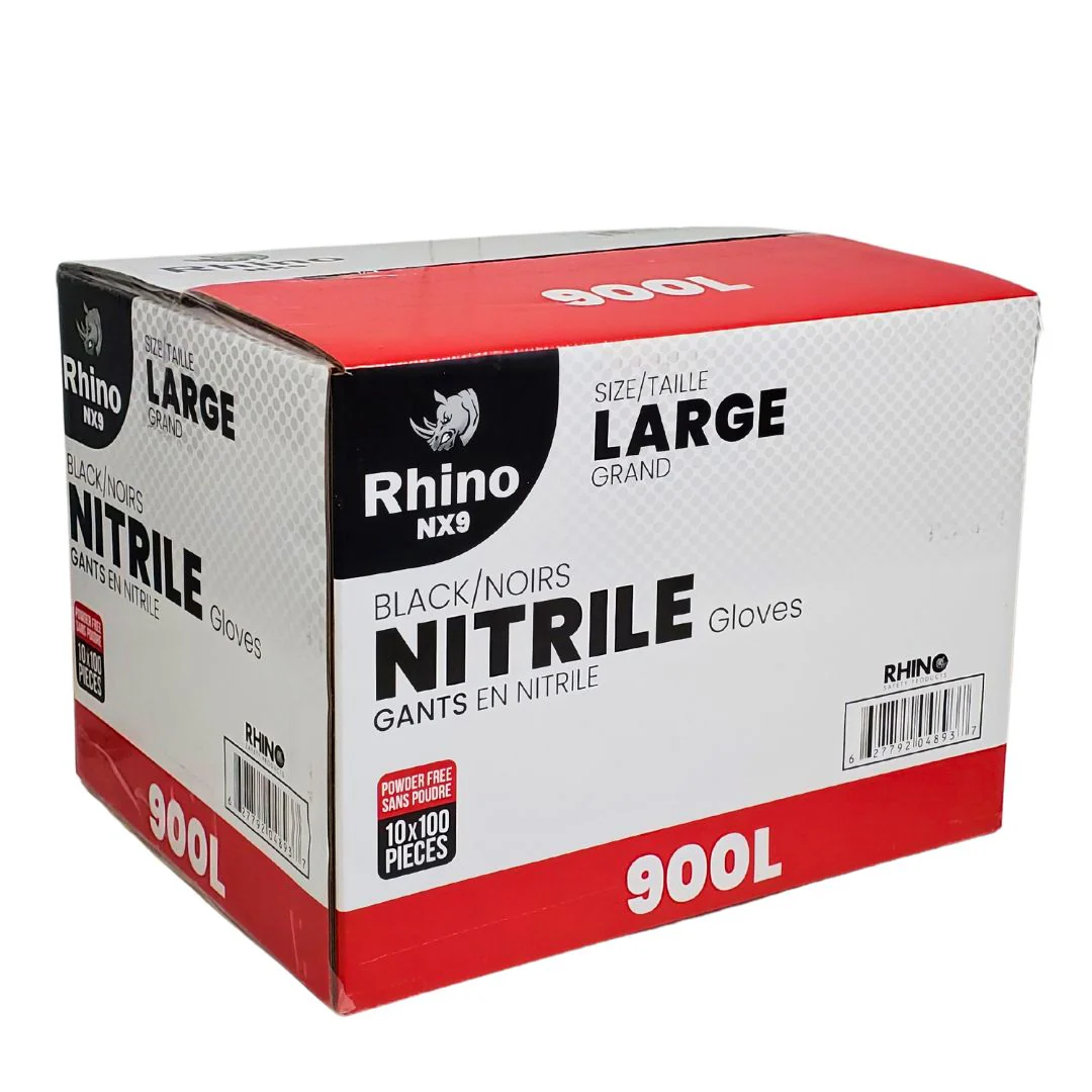 Rhino - NX9 - Black Nitrile Gloves - PF - Large - 900L - Image 5