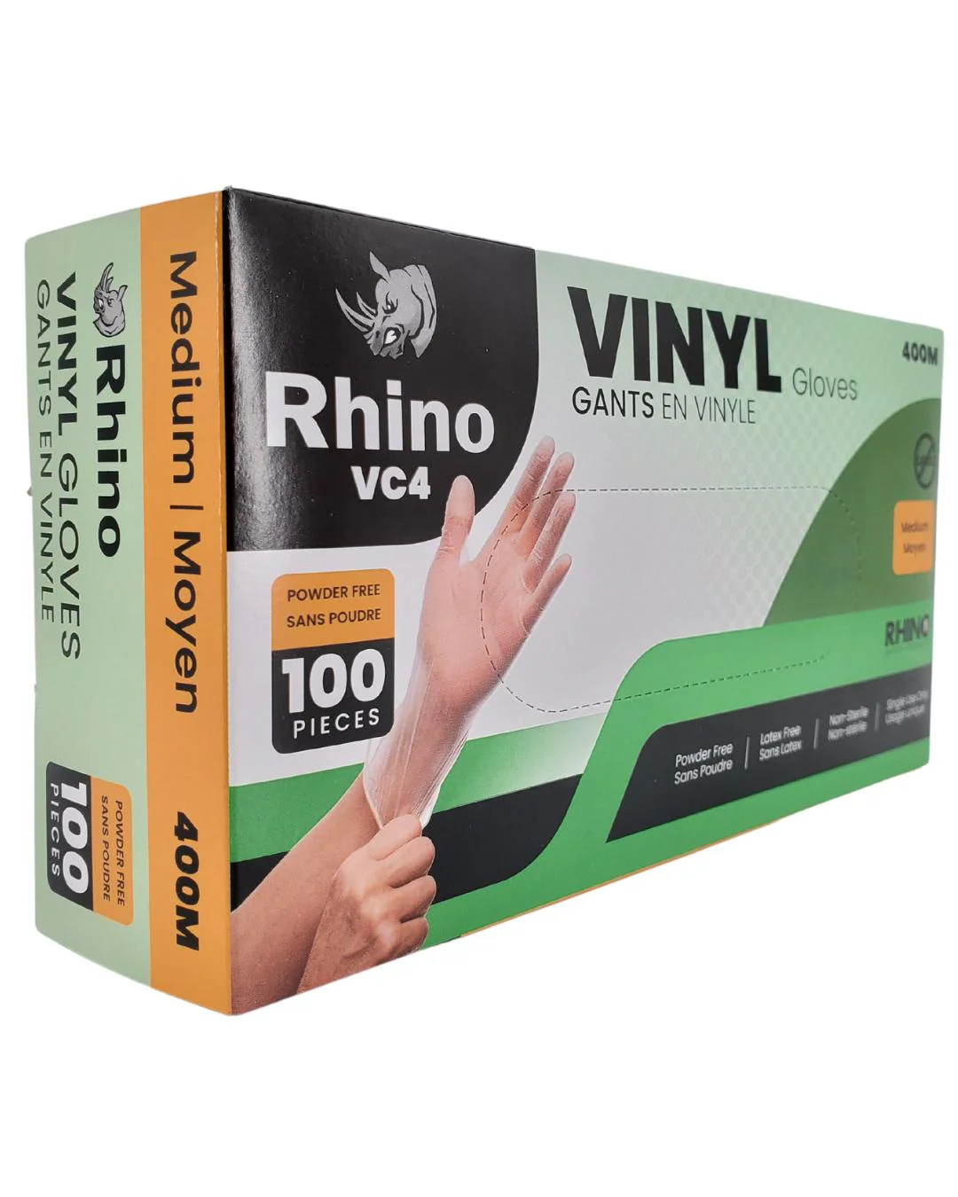 Rhino - VC4 - Clear Vinyl Gloves - Medium - 400M - Image 5