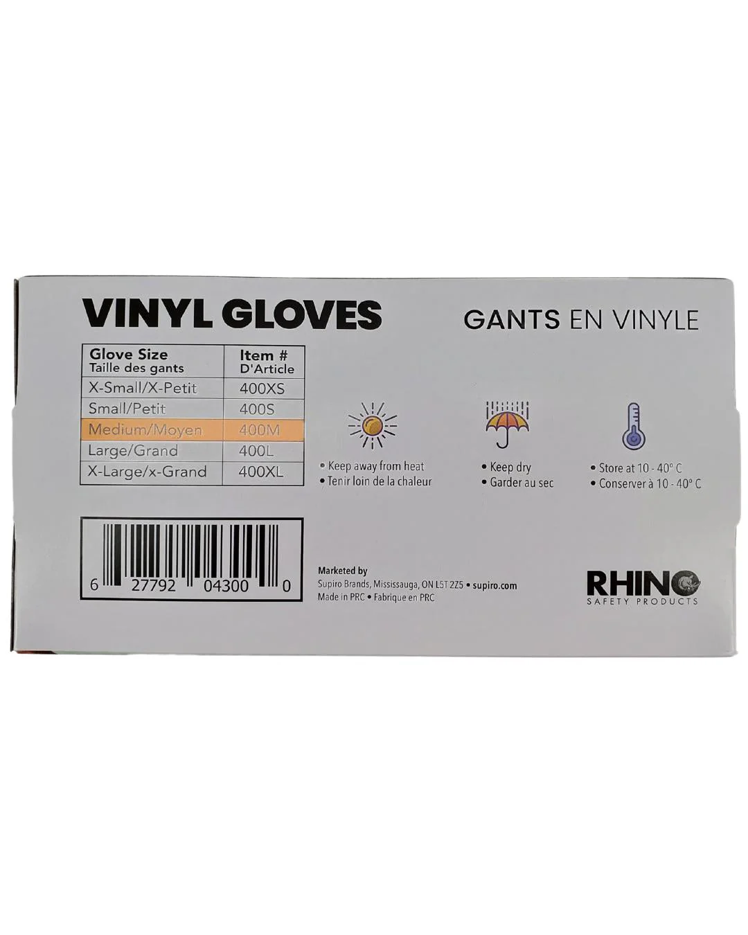 Rhino - VC4 - Clear Vinyl Gloves - Medium - 400M - Image 6