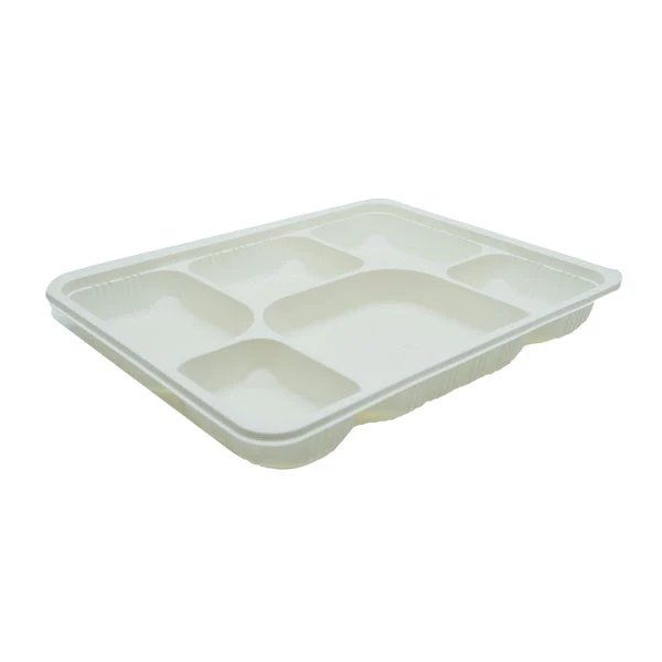 GO4GREEN - 6 Compartment Tray - Pack of 100  - Disposables, Restaurant Packaging and Take-Out Supplies - Canadian Distribution - Ships Free Within Canada on Orders Above CAD $199