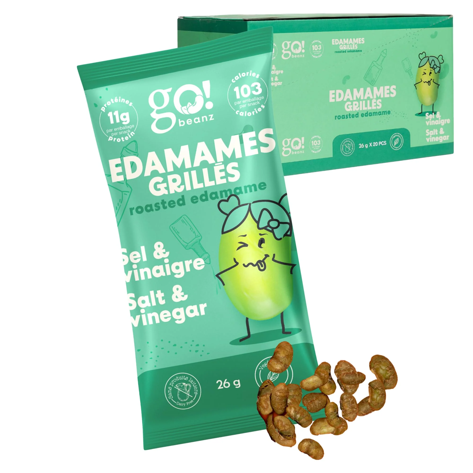 GoBeanz – Crunchy Roasted Edamame – Salt & Vinegar – 20 Pack - Canadian Distribution - Ships Free Within Canada on Orders Above CAD $199 - Image 2
