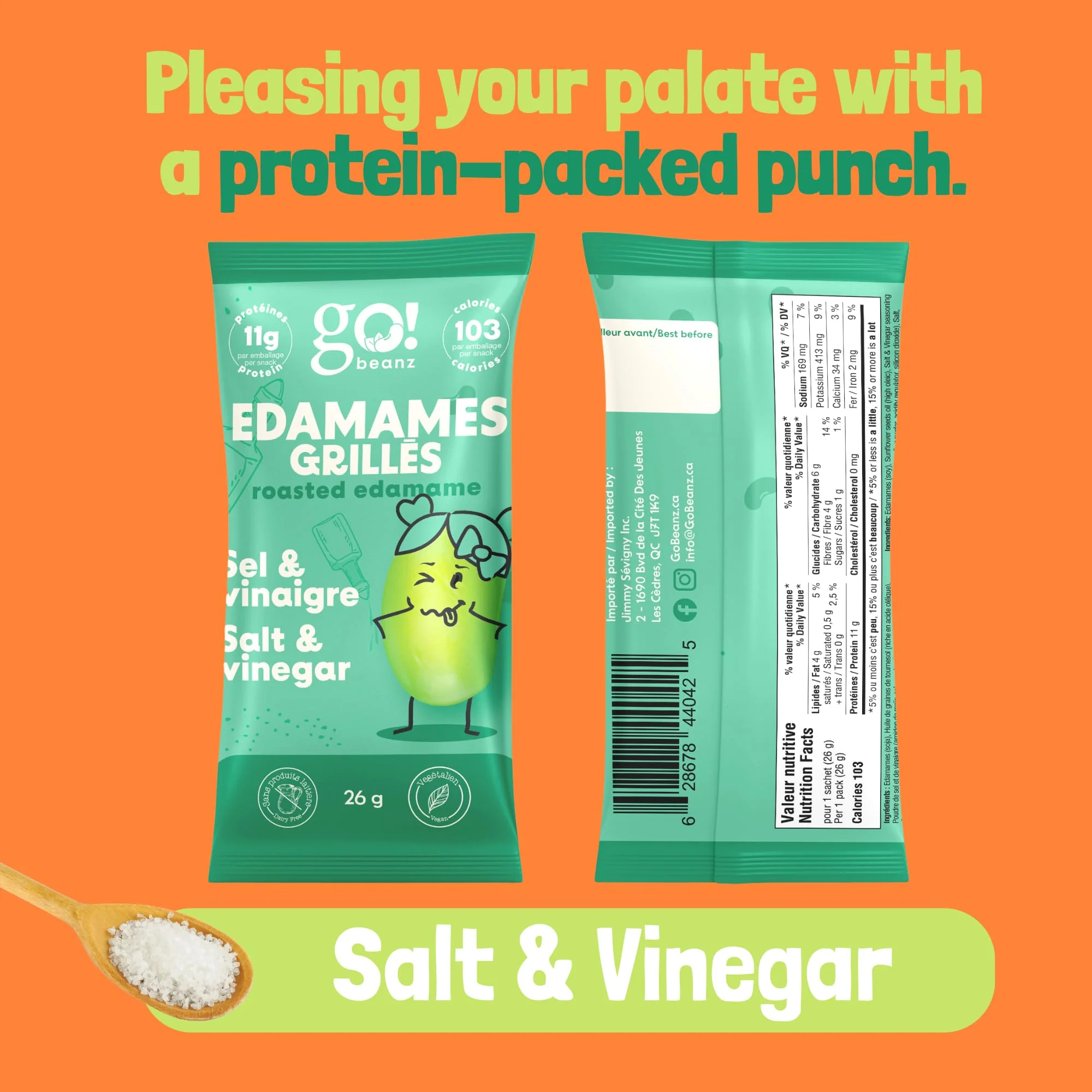 GoBeanz – Crunchy Roasted Edamame – Salt & Vinegar – 20 Pack - Canadian Distribution - Ships Free Within Canada on Orders Above CAD $199 - Image 3