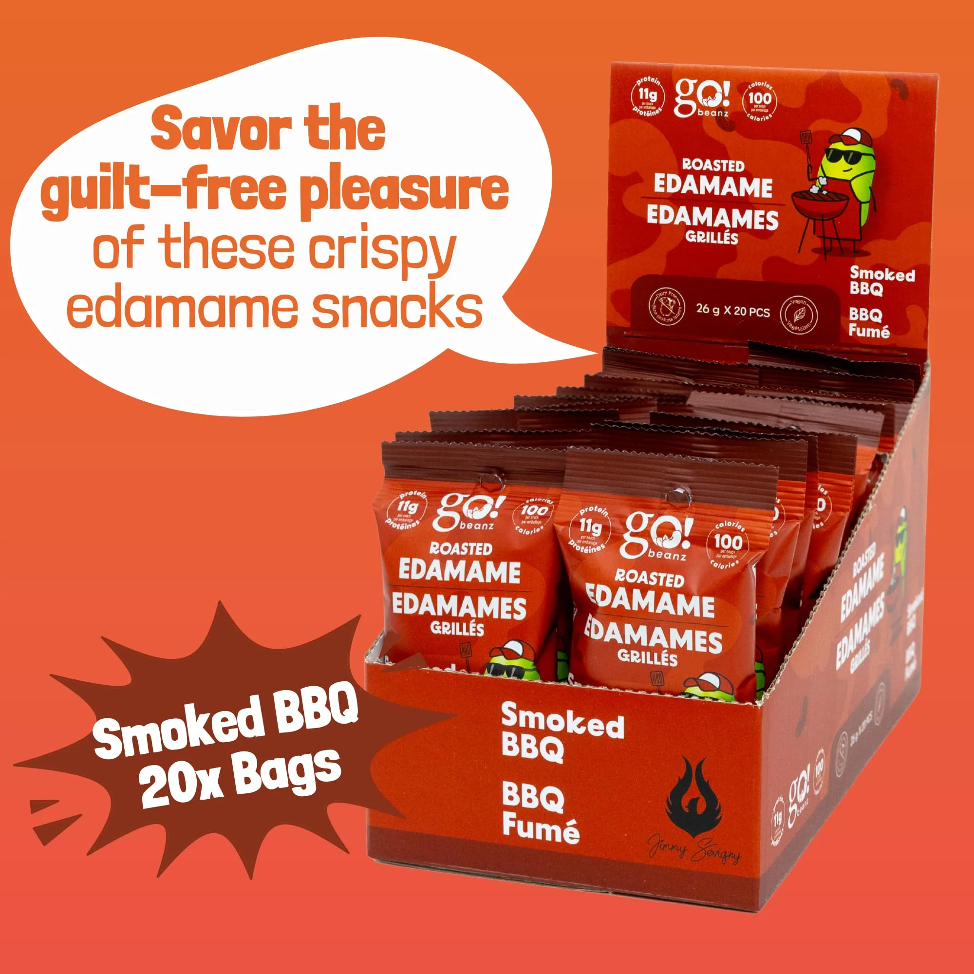 GoBeanz – Crunchy Roasted Edamame – Smoked BBQ – 20 Packs - Canadian Distribution - Ships Free Within Canada on Orders Above CAD $199 - Image 2
