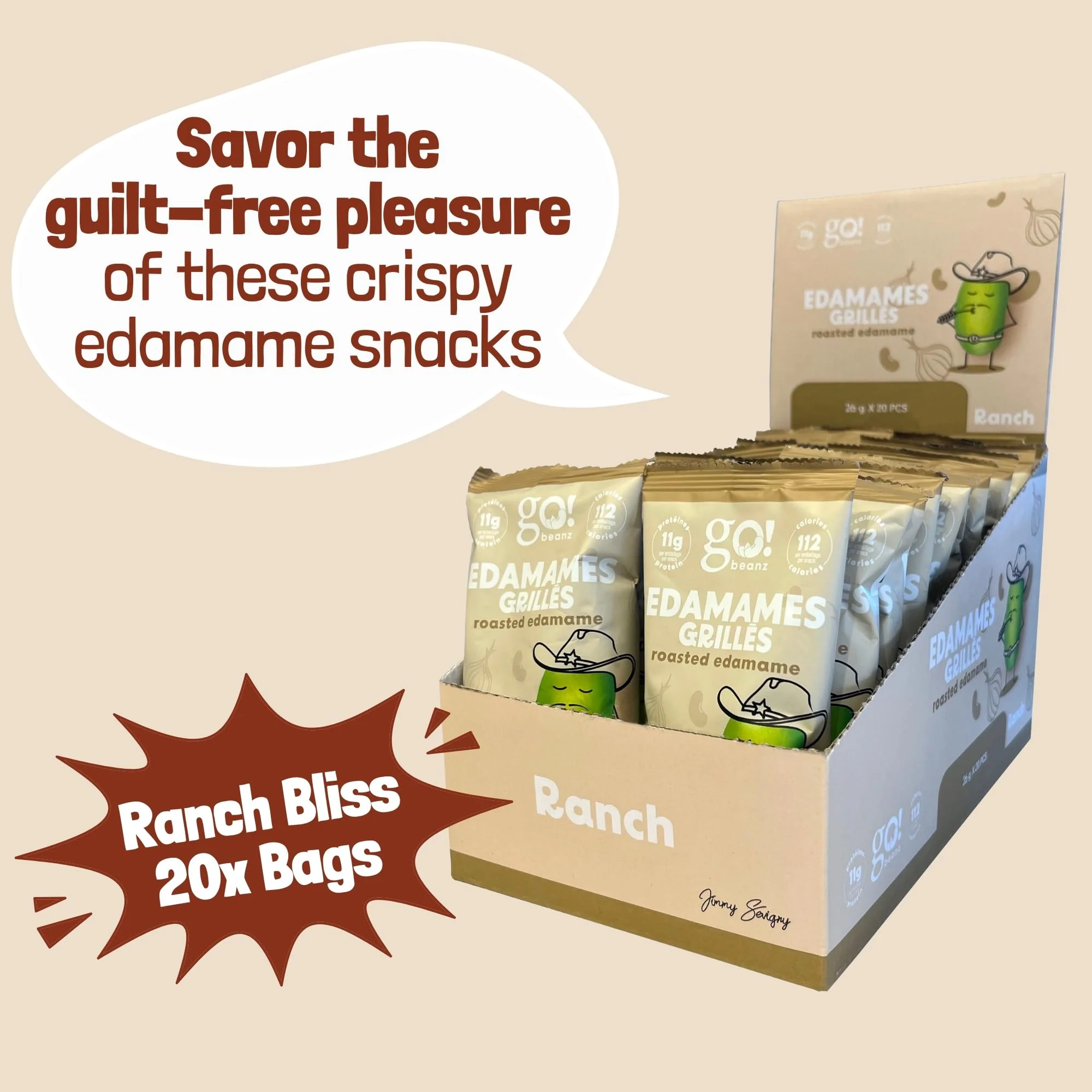GoBeanz – Crunchy Roasted Edamame – Tasty Ranch – 20 Packs - Canadian Distribution - Ships Free Within Canada on Orders Above CAD $199 - Image 2