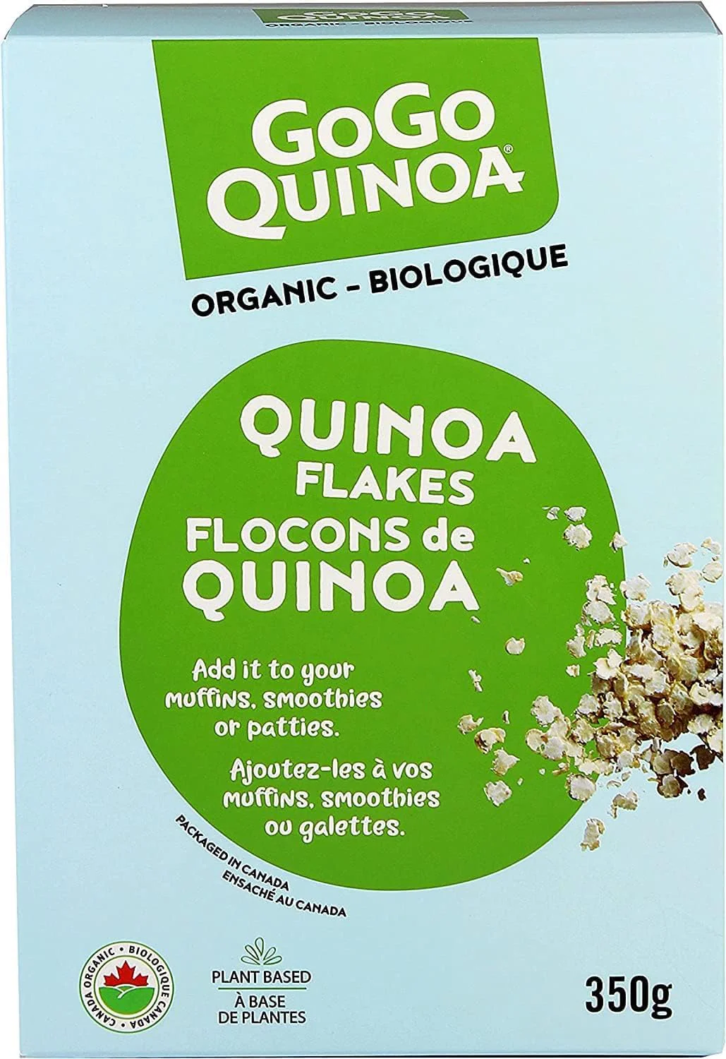 GoGo Quinoa Flakes Cereal - 2 x 350G Organic Breakfast - Canadian Distribution - Ships Free Within Canada on Orders Above CAD $199