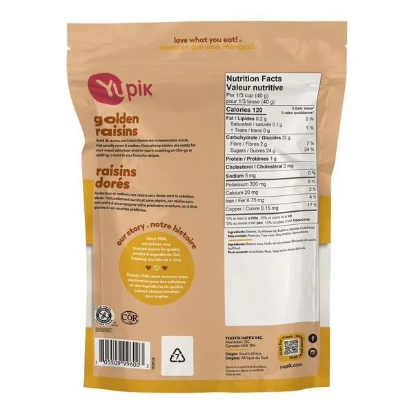 Golden Raisins - 4 x 2 kg - Yupik - Canadian Distribution - Ships Free Within Canada on Orders Above CAD $199 - Image 3