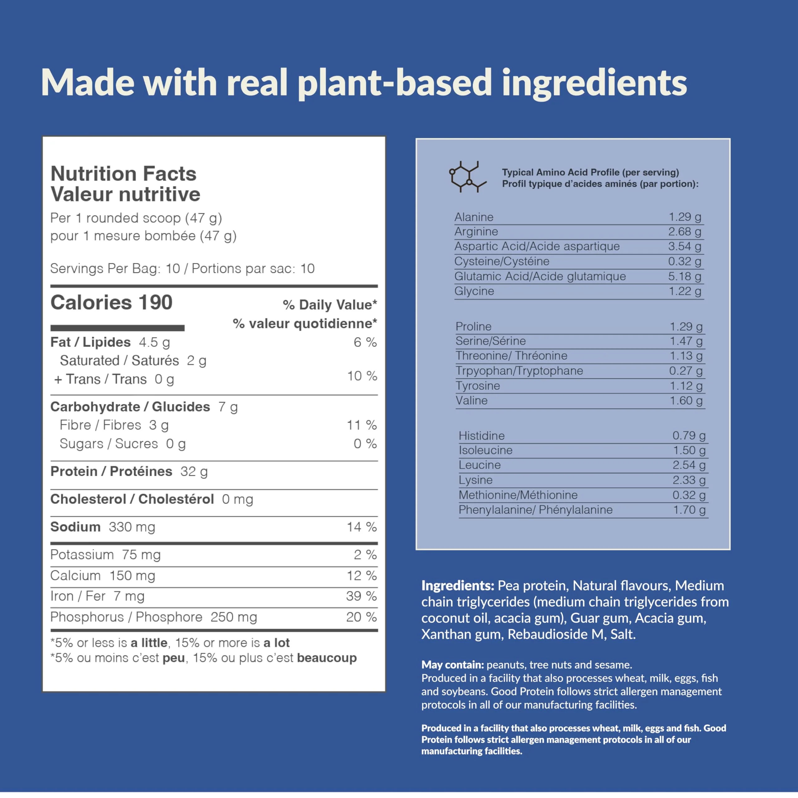 Good Protein – Vegan Plant Based Protein Powder – French Vanilla – 470g – 32g protein - Canadian Distribution - Ships Free Within Canada on Orders Above CAD $199 - Image 8