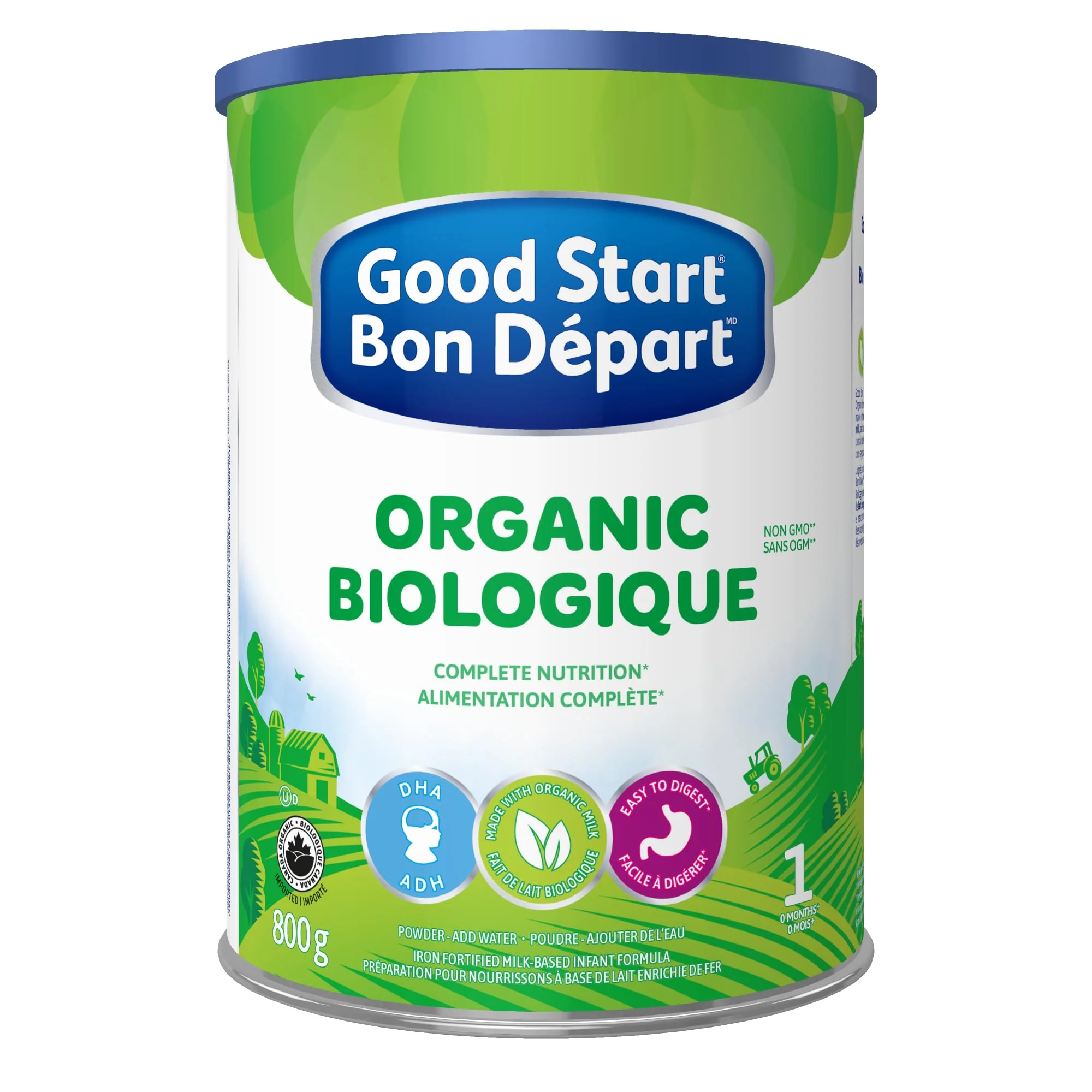 Good Start Organic Iron Fortified Milk-Based Infant Formula Powder, 800g - Canadian Distribution - Ships Free Within Canada on Orders Above CAD $199