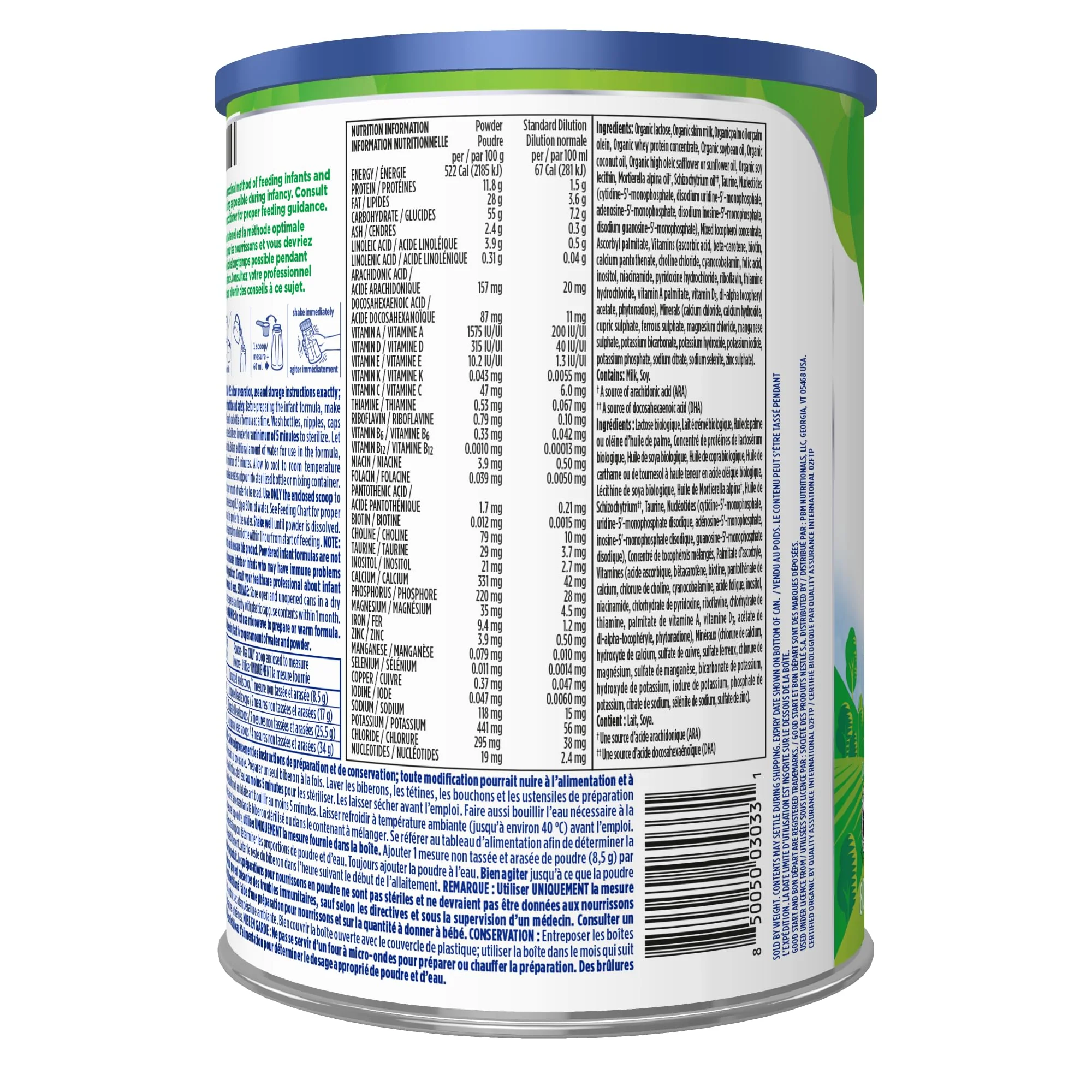 Good Start Organic Iron Fortified Milk-Based Infant Formula Powder, 800g - Canadian Distribution - Ships Free Within Canada on Orders Above CAD $199 - Image 2