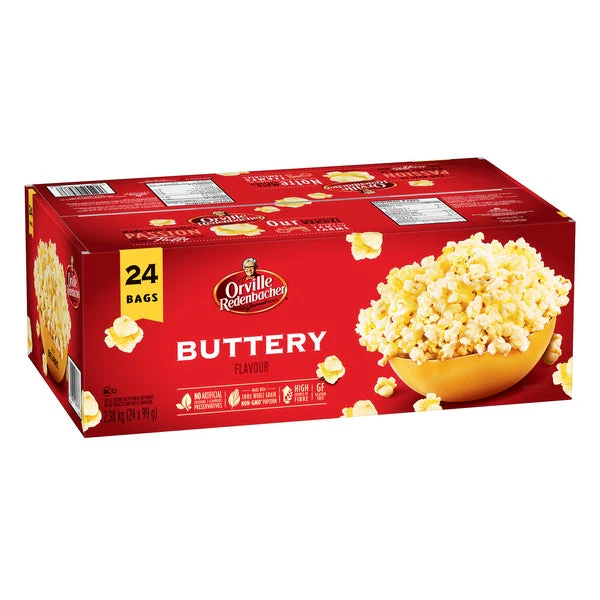 Gourmet Buttery Popcorn - 96 × 99 g - Orville Redenbacher’s - Canadian Distribution - Ships Free Within Canada on Orders Above CAD $199