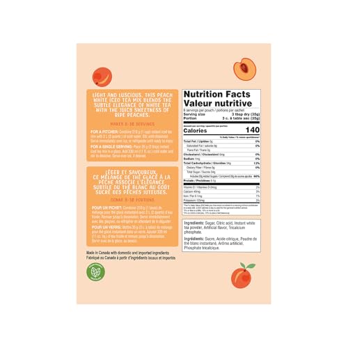 Gourmet du Village Peach White Iced Tea Mix (2 Packs) - Canadian Distribution - Ships Free Within Canada on Orders Above CAD $199 - Image 4