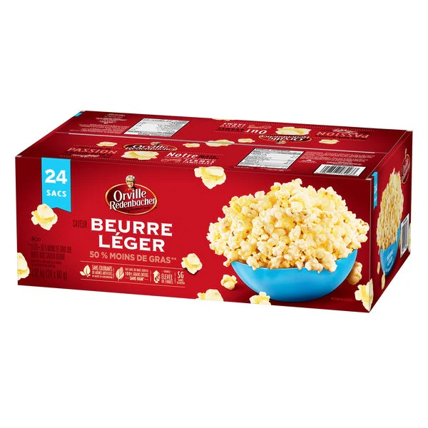 Gourmet Light Buttery Popcorn - 96 × 80 g - Orville Redenbacher’s - Canadian Distribution - Ships Free Within Canada on Orders Above CAD $199