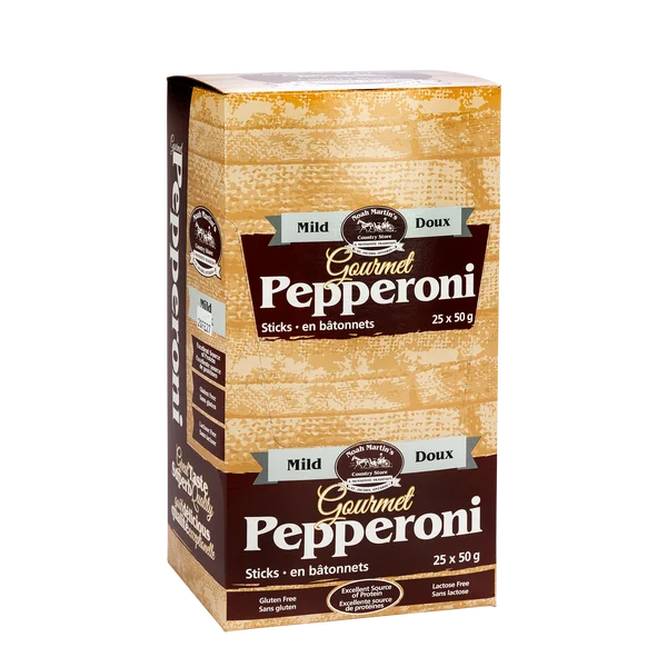 Gourmet Mild Pepperoni Sticks - 100 × 50 g - Noah Martin’s - Canadian Distribution - Ships Free Within Canada on Orders Above CAD $199