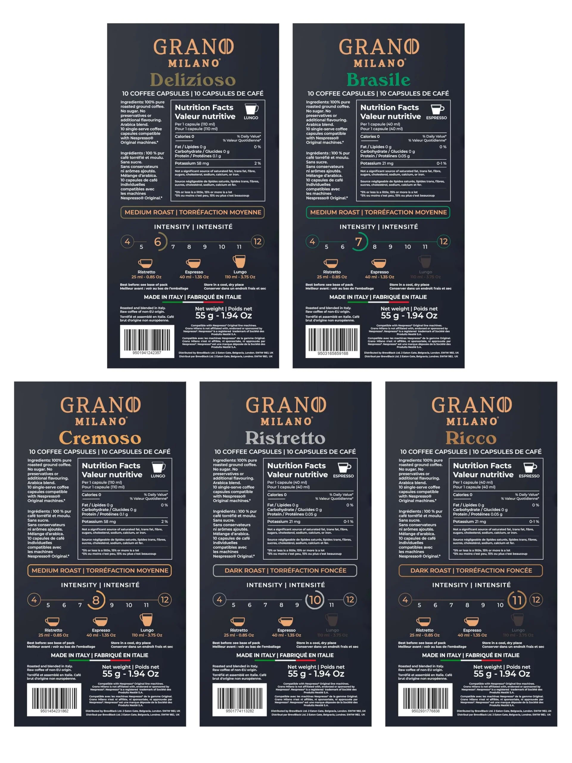 Grano Milano – Coffee Capsules – Medium & Dark Roast Variety – 50 Pods - Canadian Distribution - Ships Free Within Canada on Orders Above CAD $199 - Image 5