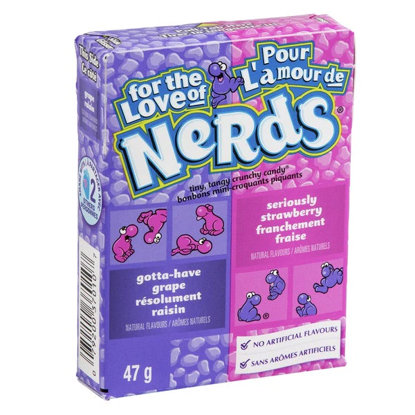 Grape and Strawberry Candy - 96 × 46.7 g - Nerds - Canadian Distribution - Ships Free Within Canada on Orders Above CAD $199