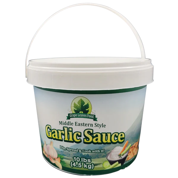 Grape Leaves Food Garlic Sauce - 4 x 10lbs (4.5kg) - Grocery and Food Items - Canadian Distribution - Ships Free Within Canada on Orders Above CAD $199
