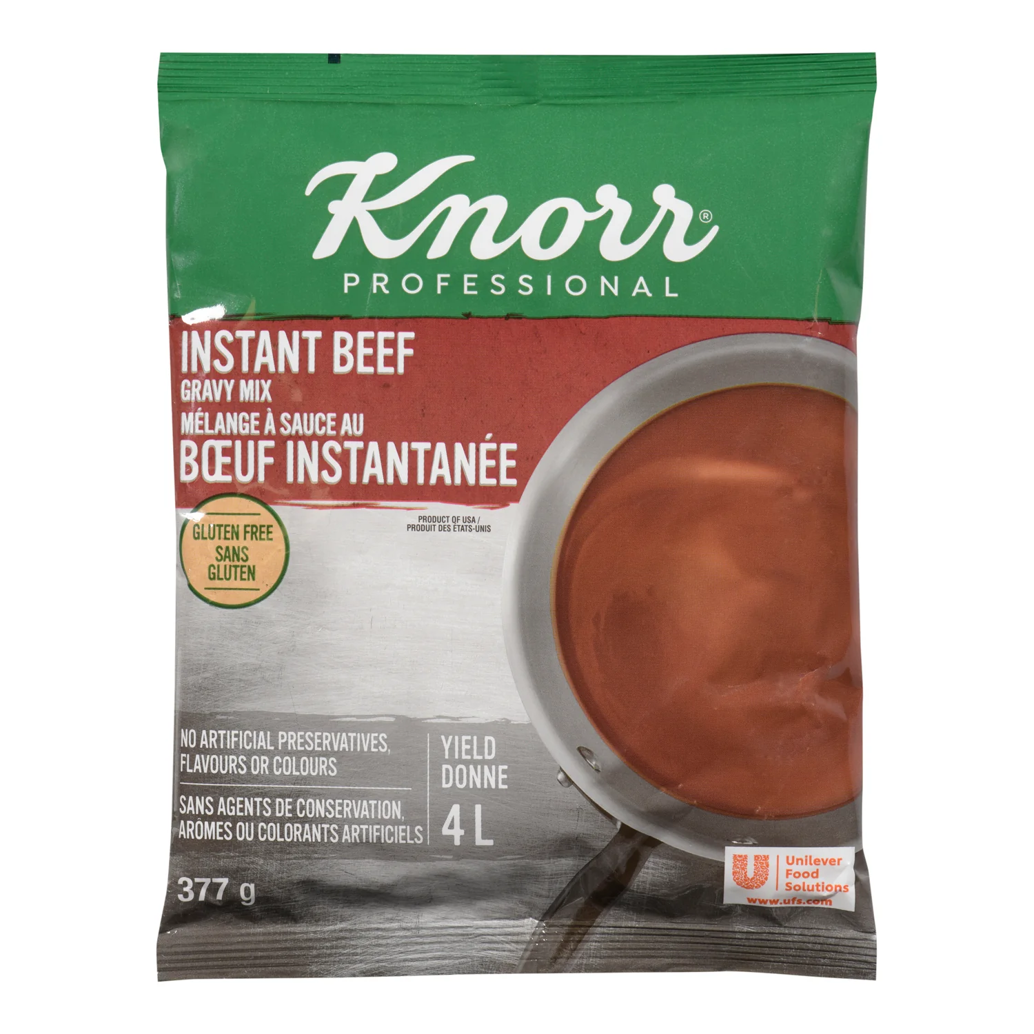 Gravy Beef Instant - 6 x 377 g - Knorr Swiss - Restaurant and Foodservice Ingredients - Canadian Distribution - Ships Free Within Canada on Orders Above CAD $199