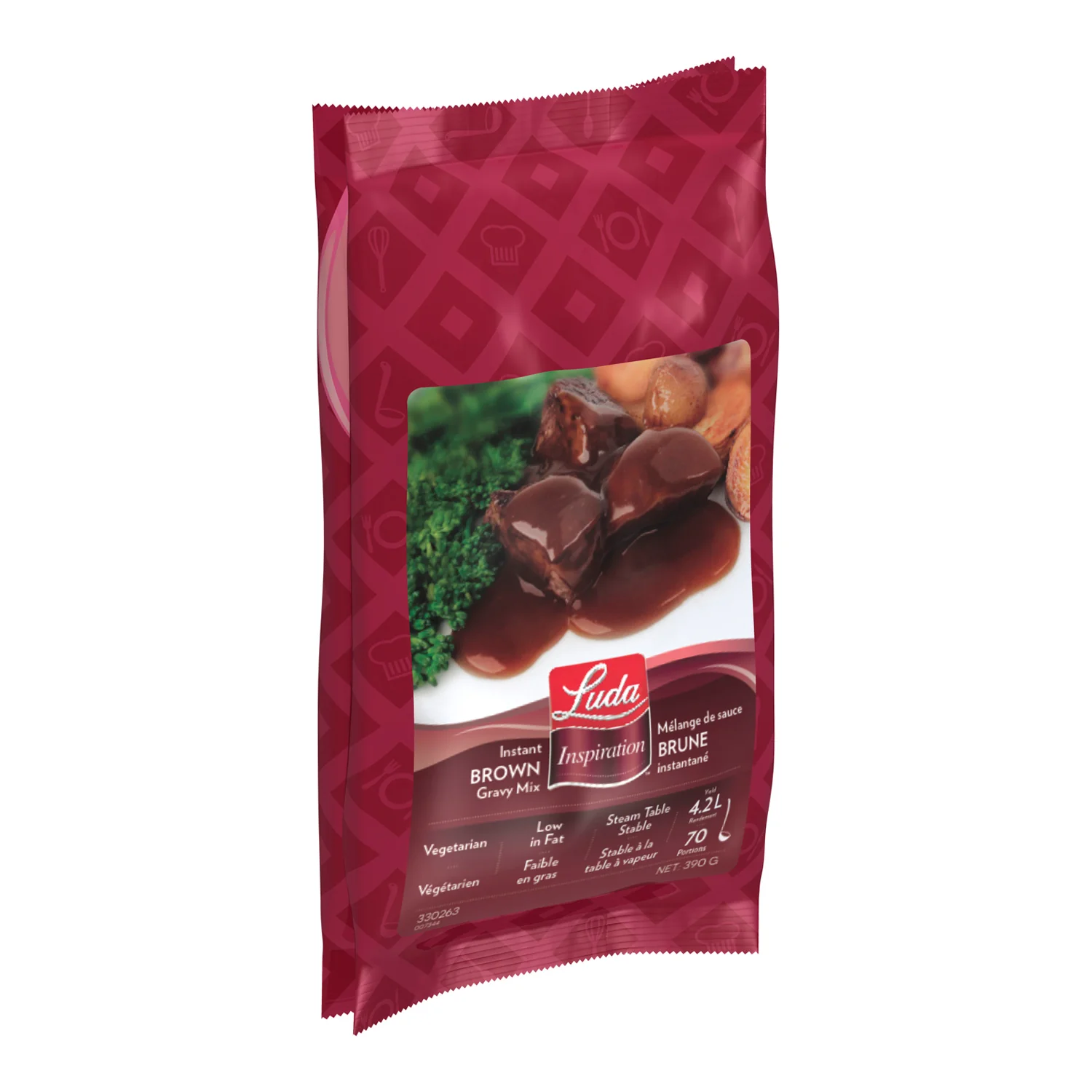 Gravy Brown Mix - 8 x 390 g - Luda Inspiratio - Restaurant and Foodservice Ingredients - Canadian Distribution - Ships Free Within Canada on Orders Above CAD $199
