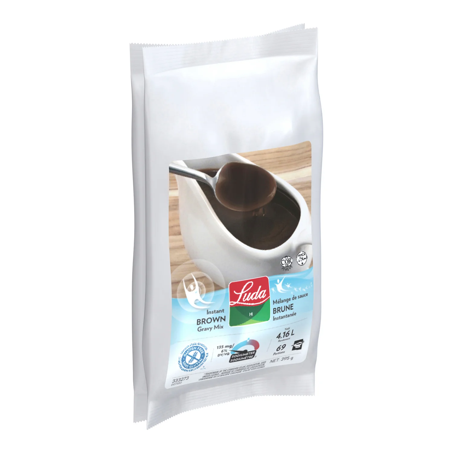 Gravy Brown No Gluten Low-Sodium - 6 x 395 g - Luda Healthcare - Restaurant and Foodservice Ingredients - Canadian Distribution - Ships Free Within Canada on Orders Above CAD $199